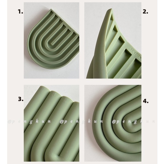 Tấm Lót Nồi Cách Nhiệt Bằng Silicone Cách Nhiệt Phong Cách Hàn Quốc Rainbow Silicone chống cháy cách nhiệt Mat chịu nhiệt độ cao Bát đĩa Mat Coaster Pan Mat cho gia đình đa chức năng Bữa ăn Mat Nordic Wind INS Korean Wind