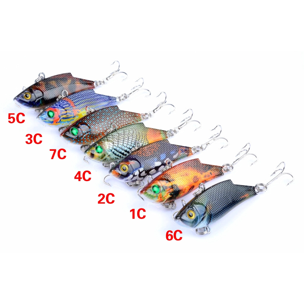 Mồi Giả Câu Cá Bằng Nhựa ABS Có 8 Lưỡi Câu 5.5cm/9g# Mồi Câu Cá Nhân Tạo Mắt 3D Có Móc