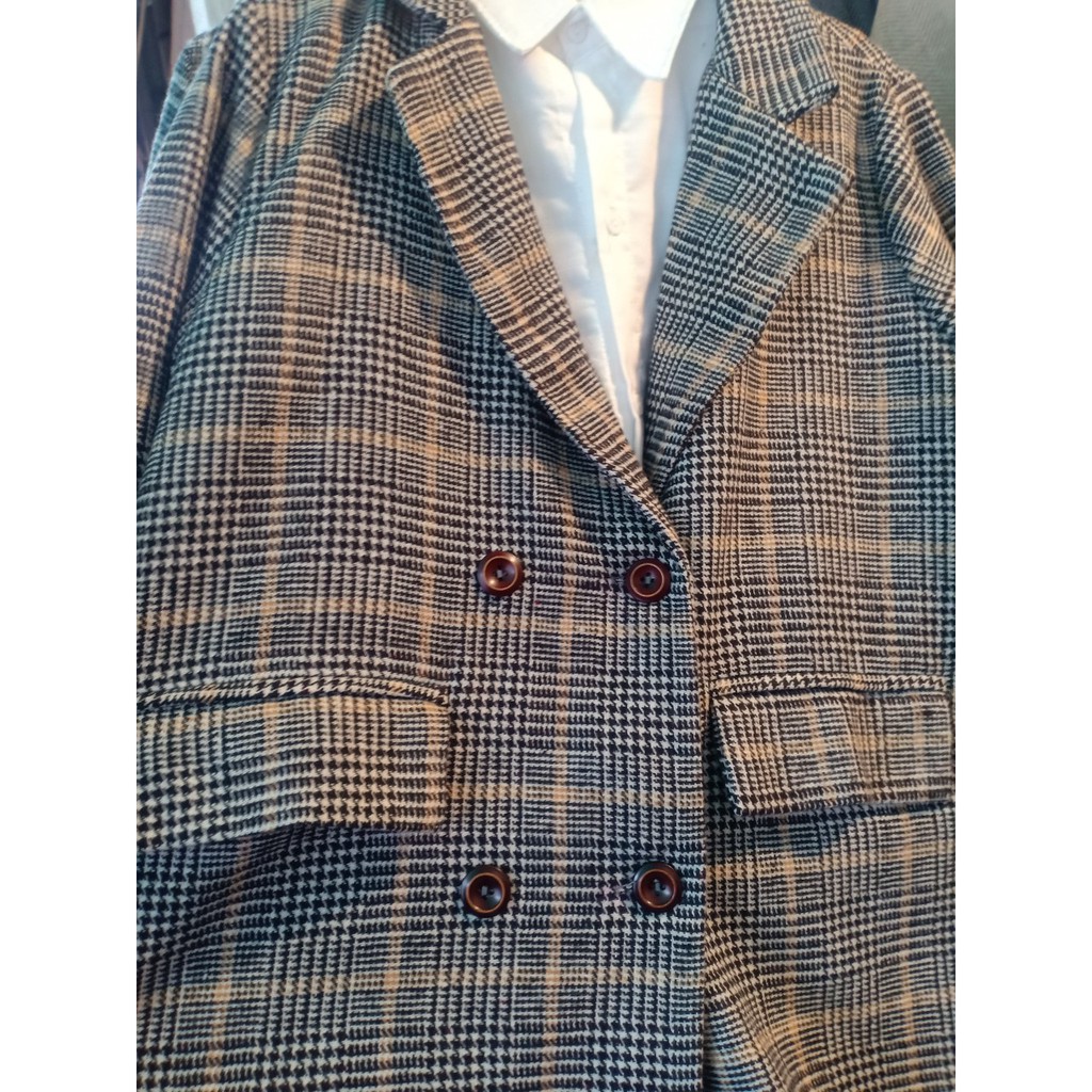 áo blazer dạ kẻ blazer loại 1 freeship | BigBuy360 - bigbuy360.vn