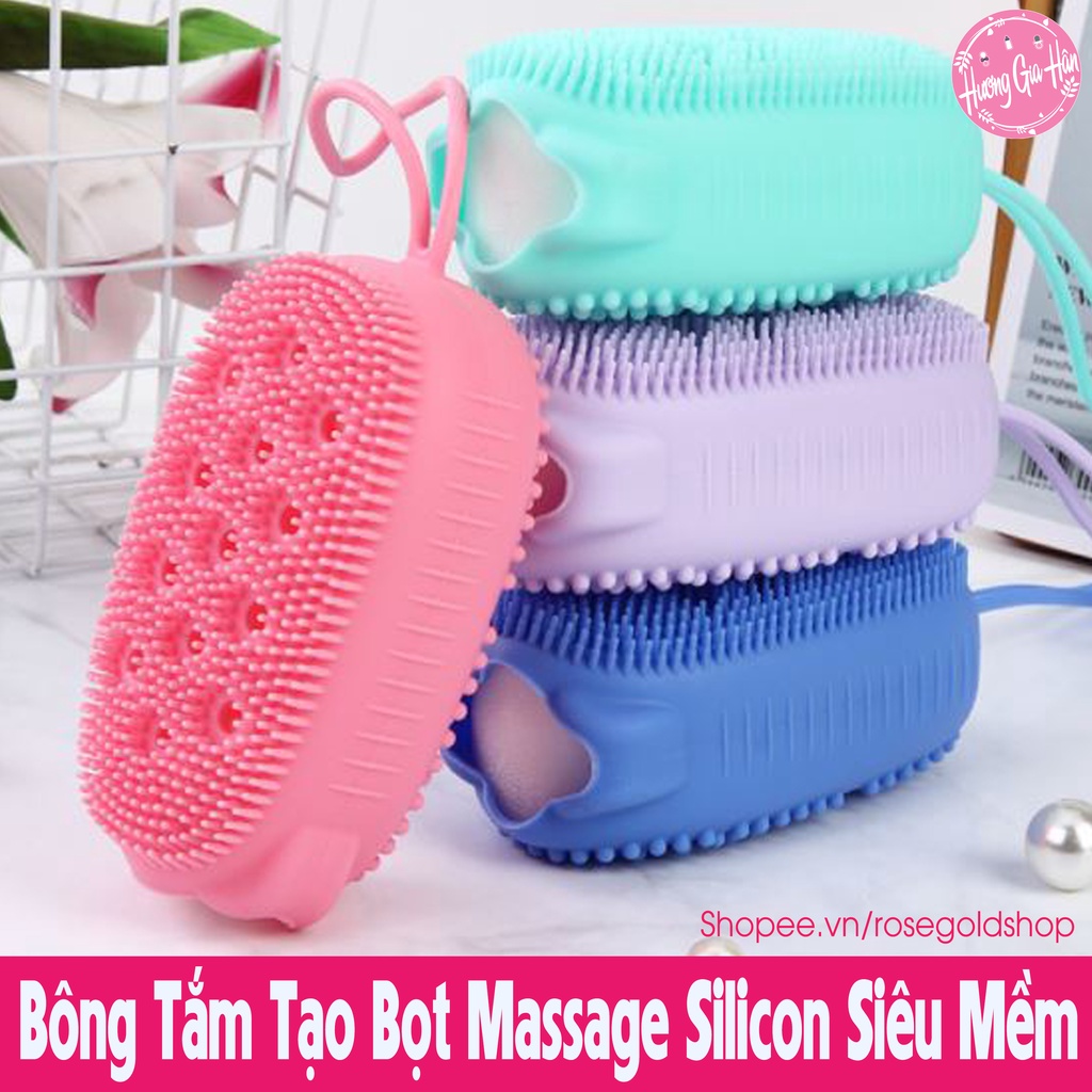 Bông Tắm Tạo Bọt Massage Silicon Hình Chuột Siêu Mềm, Bảo Vệ Làn Da Bạn