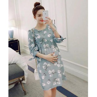 VÁY BẦU HOA THẮT EO