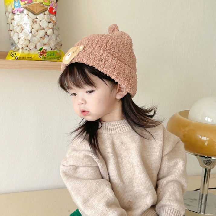Mũ Trùm Đầu Bảo Vệ Tai Hình Gấu Bông Dễ Thương Cho Bé