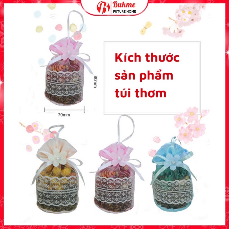 Túi thơm hoa khô thảo mộc tự nhiên mùi thơm nhẹ để tủ quần áo phòng ngủ treo ô tô