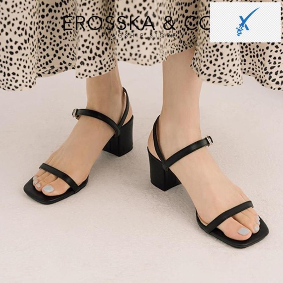 🖐️Giày sandal cao gót phối dây kiểu dáng Hàn Quốc cao 4cm màu bò _ EM079 🖐️