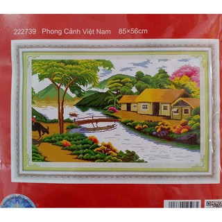 Tranh thêu chữ thập Phong Cảnh Việt Nam I 85x56cm I  222739