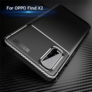 Ốp điện thoại mềm kết cấu sợi carbon chống sốc cho OPPO Find X2/Pro