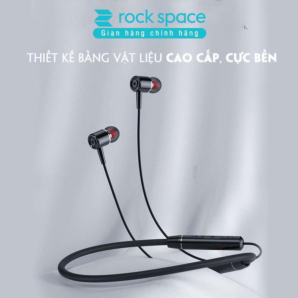 Tai nghe bluetooth không dây thể thao Rockspace B6, dành cho chạy bộ, tập GYM, thiết kế nhét tai, có micro, pin 6 tiếng