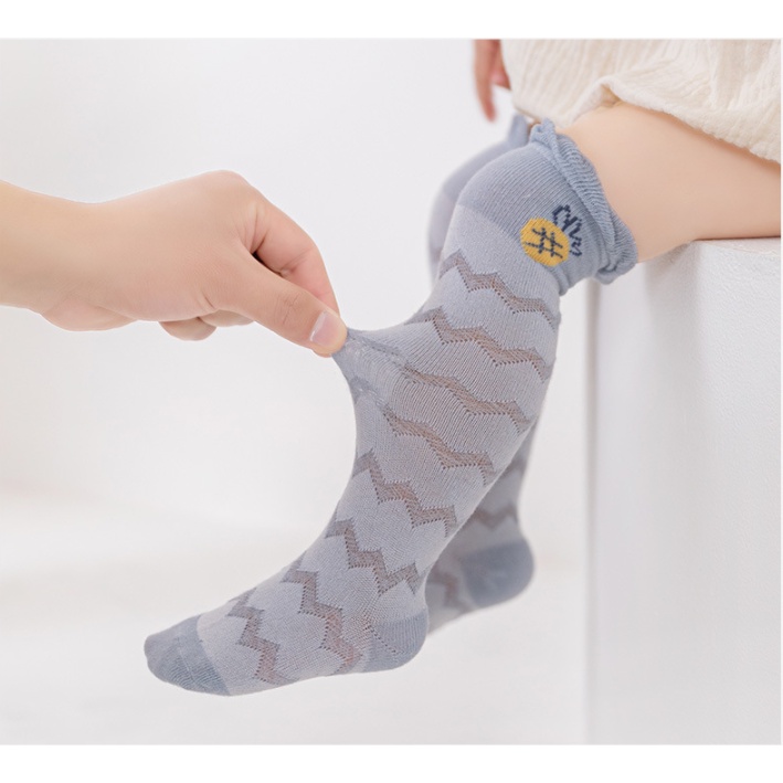 Vớ Cotton Cao Phối Lưới Co Giãn Chống Muỗi Họa Tiết Hoạt Hình Cho Bé Sơ Sinh