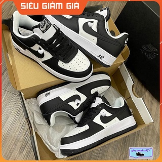 Giày thể thao sneaker Air Force 1 Black White cổ thấp siêu đẹp dành cho nam và nữ (Ảnh thật + có quà tặng)