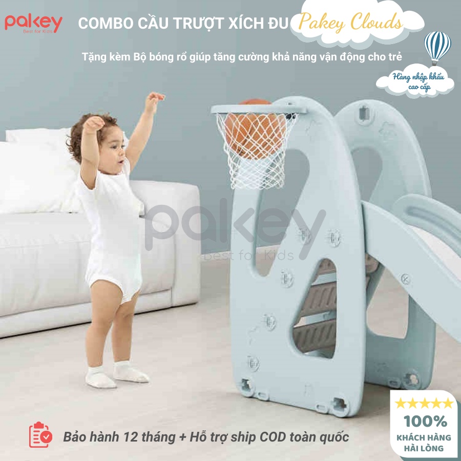 Cầu trượt xích đu Pakey VIP đám mây chiều dài 1m9 nâng cấp cao hơn, dày hơn, nhựa nguyên sinh