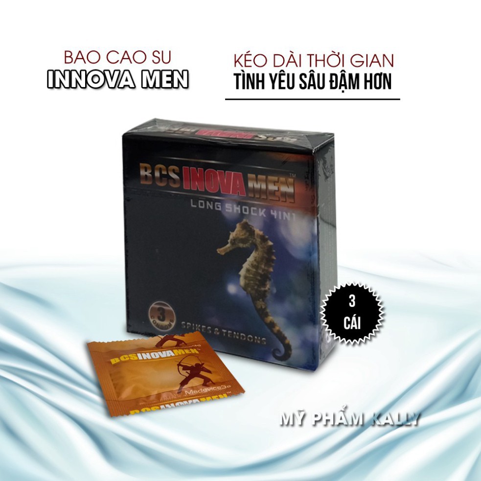 [ BAO CAO SU 4IN1 ] Hộp 10 cái Bao Cao Su INOVA MEN Gân Gai Kéo Dài Thời Gian - Thương hiệu Quốc Tế