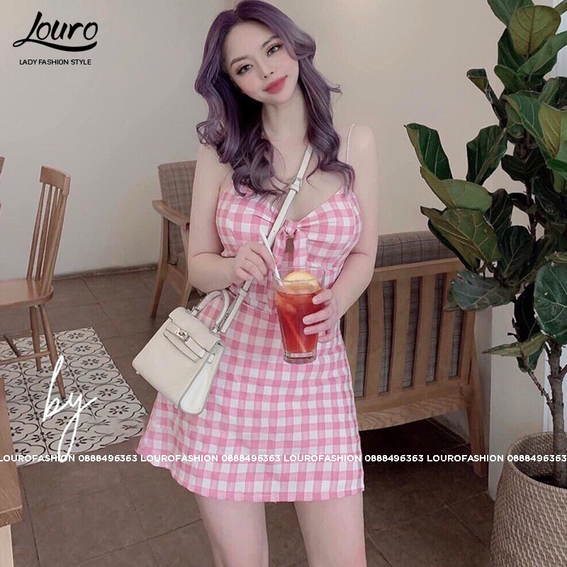 Váy 2 dây caro dây mảnh, mẫu váy hè nữ đi biển, đi chơi, có thể mặc kết hợp áo khoác ngoài hoặc không đều đẹp -L066 | BigBuy360 - bigbuy360.vn