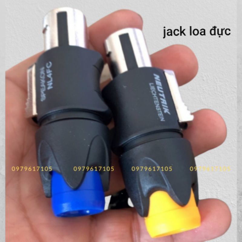 Jack loa speakon, jack cắm loa Neutrik, đầu bọc inox 5 đực, 5 cái A.Chảy