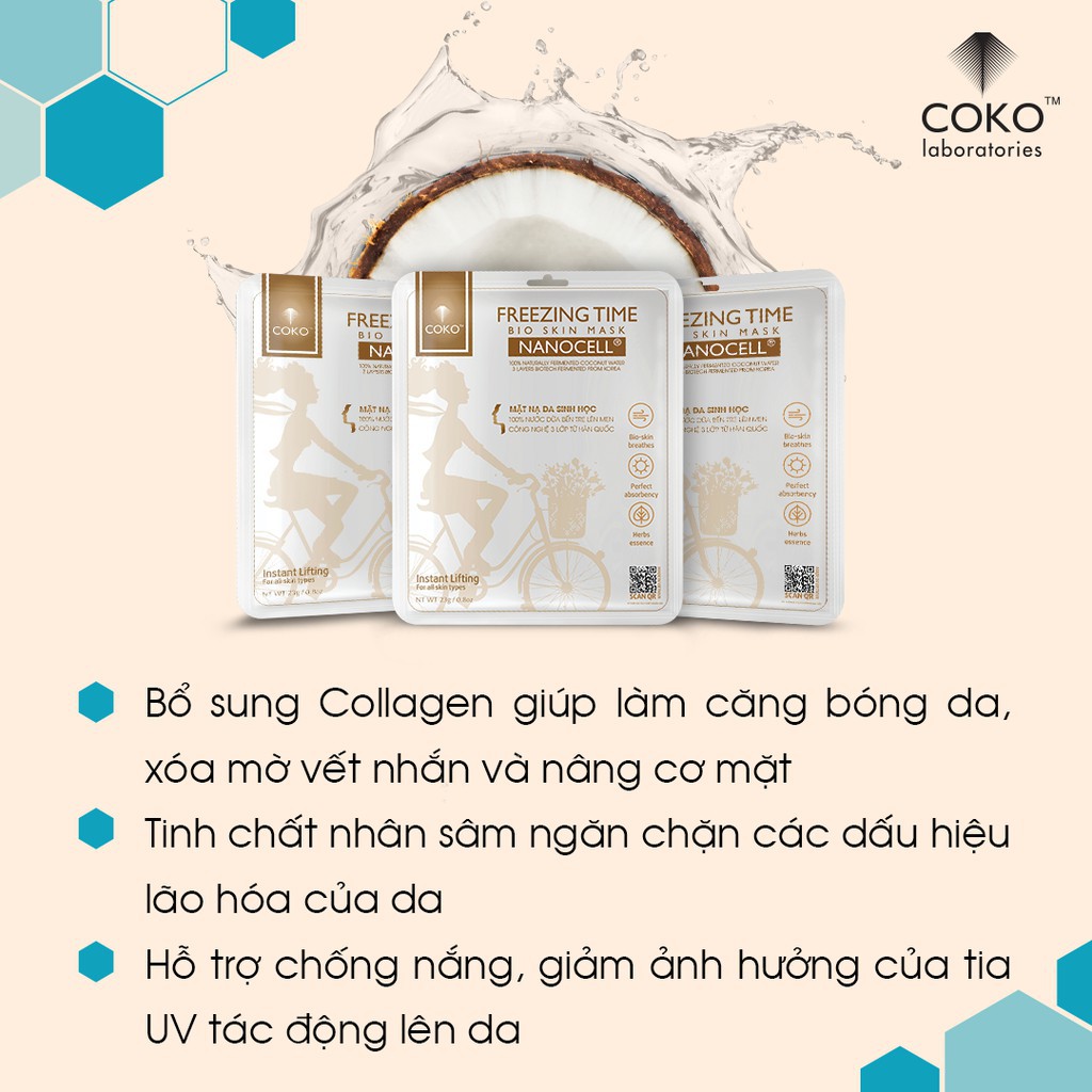 Mặt nạ da sinh học collagen nâng cơ Freezing Time