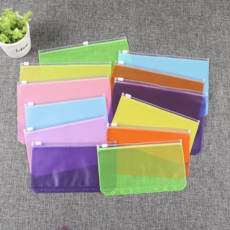 Túi Zip PVC Phụ Kiện Sổ Còng Planner, Binder  A5 / B5 / A6 /A7 . Túi đầy đủ các loại màu