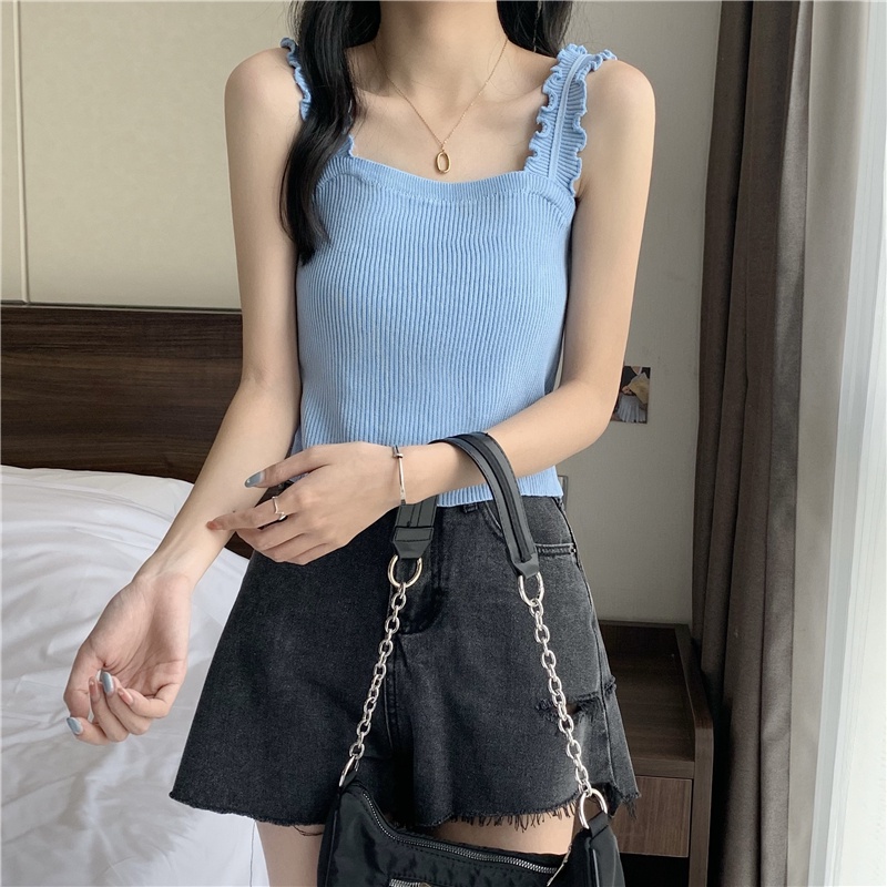 Áo hai dây DUNEA phối ren kiểu dáng quyến rũ cho nữ