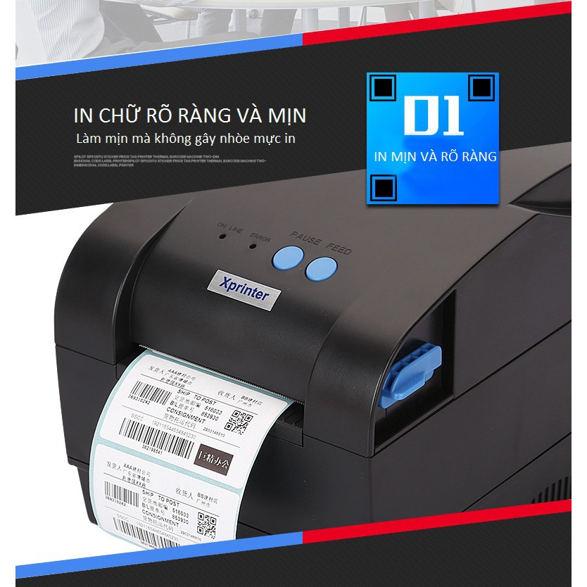 [Mã 267ELSALE hoàn 7% đơn 300K] Máy In Mã Vạch XPrinter XP-330B Cao Cấp