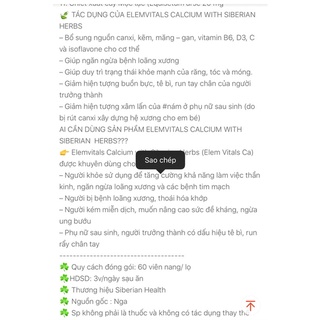 [Chính Hãng] Canxi Hữu Cơ Siberia Nga.