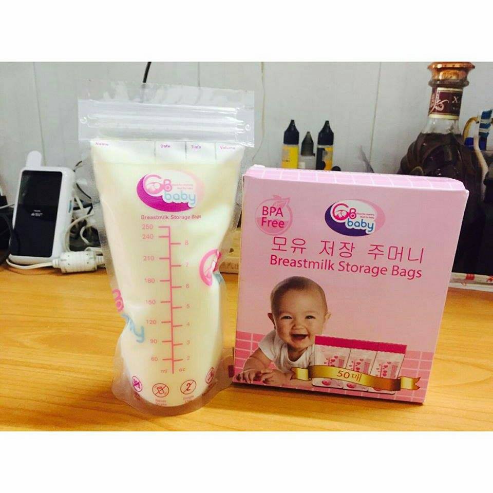 [ Tặng 1 bút ghi chú ] combo 5 Hộp 50 túi trữ sữa GB Baby Hàn Quốc 250ml giá rẻ nhất