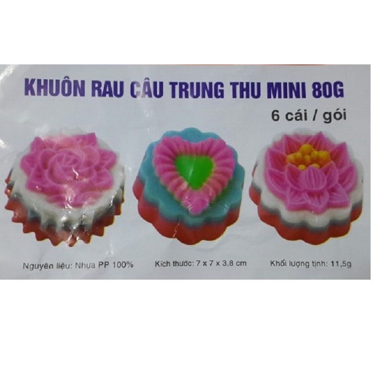 [An Toàn – Tiết Kiệm] Bộ 6 khuôn rau cau trung thu mini