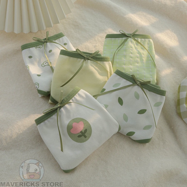 Set 5 quần Quần Lót cotton Lưng Vừa Thoáng Khí thoải mái và dễ chịu Cho Nữ Nội y xanh chất đẹp deal xịn sexy