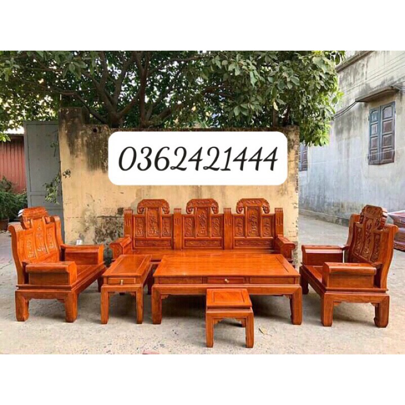 bộ bàn ghế Âu á trương voi gỗ hương đá