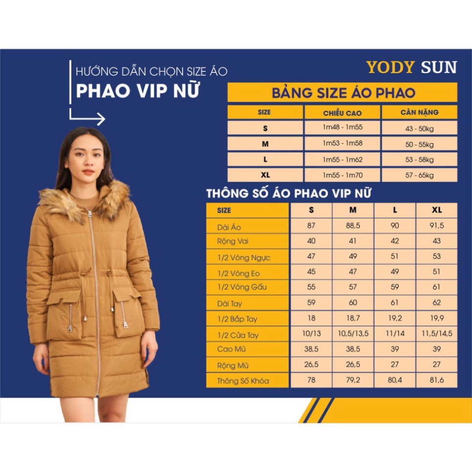 Áo phao nữ dáng dài thương hiệu YODY có mũ siêu nhẹ siêu ấm PHN4002 -GIÁ CỰC TỐT | BigBuy360 - bigbuy360.vn