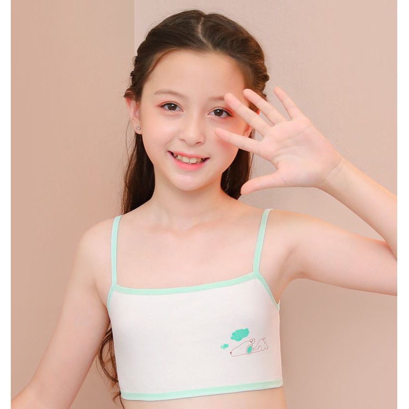 【 3 Cái Mua Sắm Tối Thiểu 】 1 Chiếc Cá Tuyết☑️ Áo Lót Trơn Cho Bé Gái 9-12-15 Tuổi