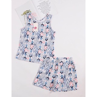 Bộ ba lỗ nữ Pink cotton hoa