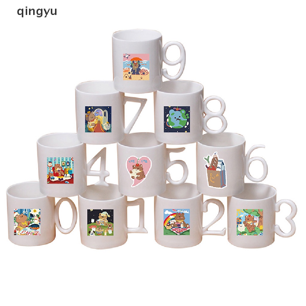 Bộ 40 Miếng Dán Họa Tiết Gấu Hoạt Hình Graffiti Trang Trí Xe Hơi / Guitar / Va Li / Laptop