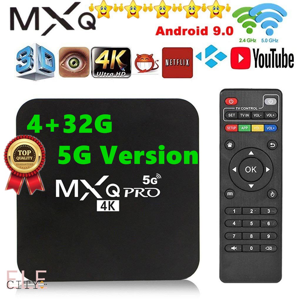 Ele】⚡⚡MXQ PRO TVBOX MXQPRO 5G Android TV BOX 4K Smart TV Box 1G + 8G / 2G + 16G / 4G + 32G / 4G + 64G Android 9.0 / 10.1 Trình phát 3D