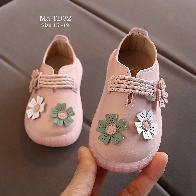 Giày bé gái giày tập đi cho bé mềm mại và xinh xắn full size 6 - 18 tháng TD32