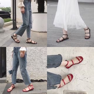 [ Sẵn 36,37 ] Sandal dây mảnh uzzlang ( có ảnh thật)