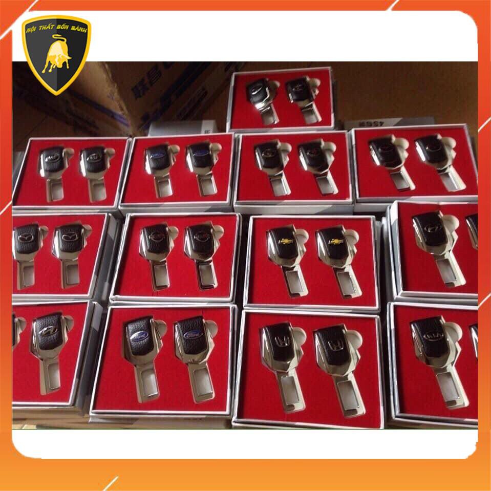 Cài Chốt Dây An Toàn Ô Tô Bọc Da Loại Xịn Có Logo Hãng Xe