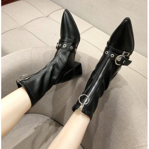 BOOTS DÂY KÉO MŨI NHỌN DÁNG VỪA - order (có hình thật)