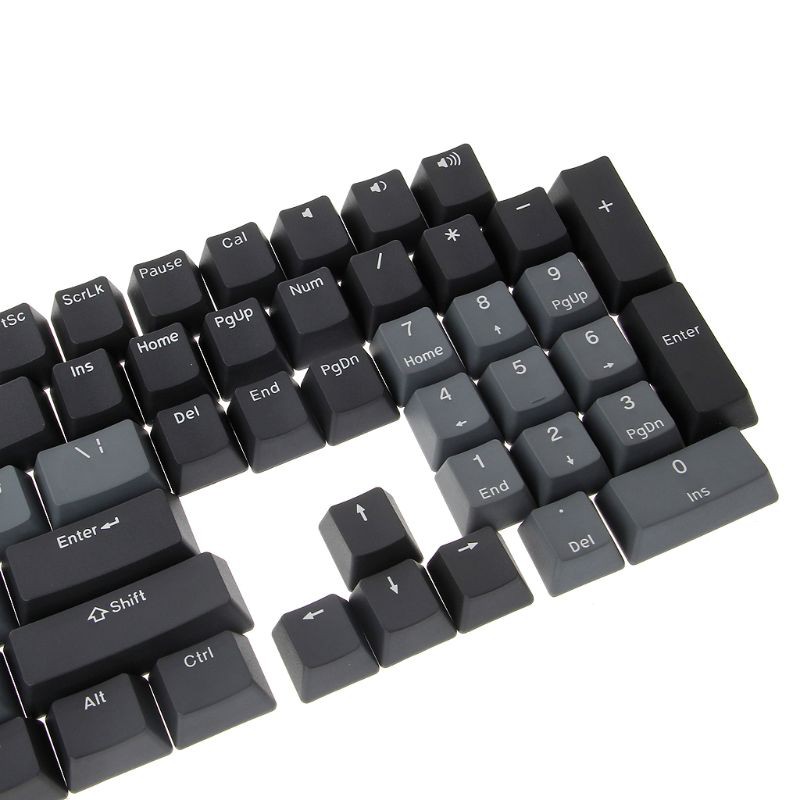 WINGO♥Dolch Black Gray Mixed Thick PBT 108 Keycaps OEM Cherry Profile ANSI Layout Bi-Color Injection Over Molding Keycap