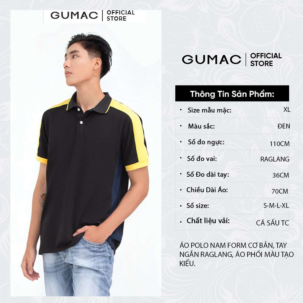 [Mã WABRGUM giảm 10% tối đa 30K đơn 99K] Áo thun nam polo phối màu GUMAC ATNB609