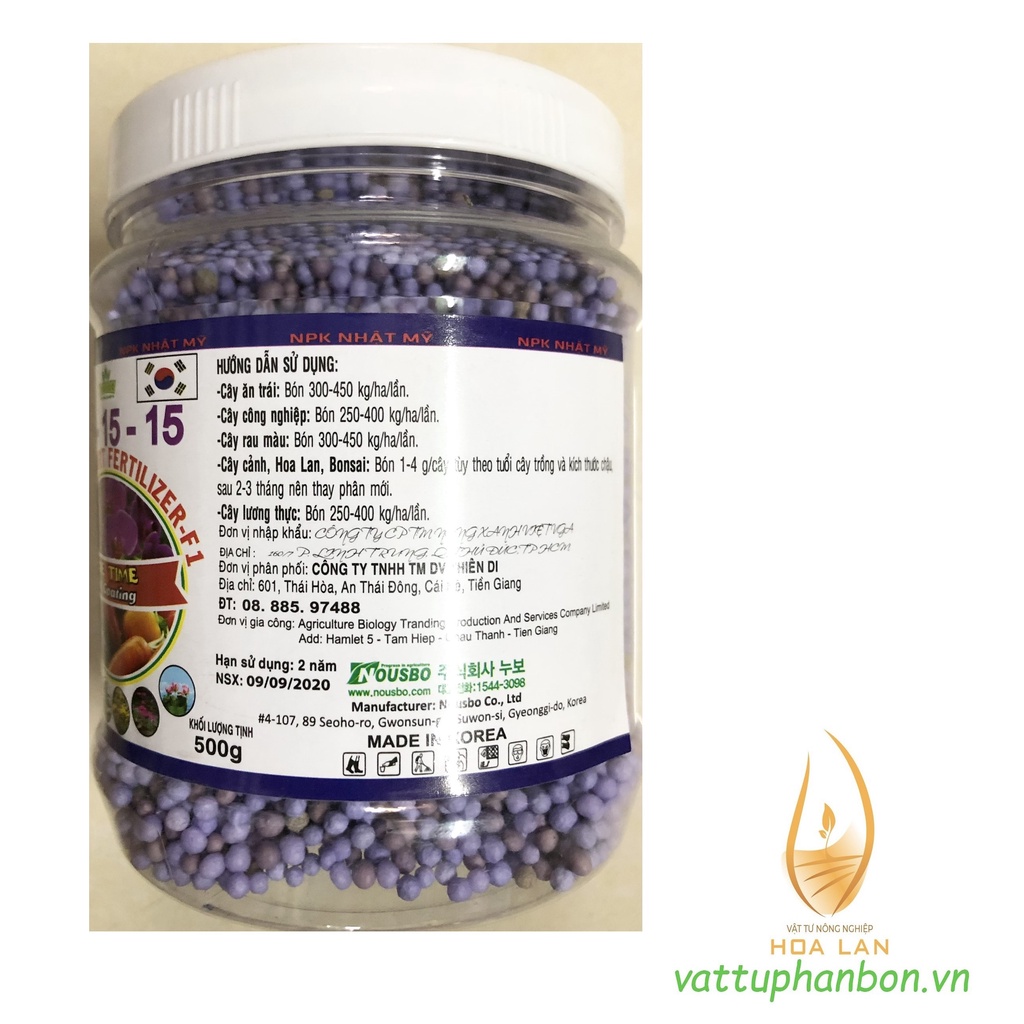 PHÂN TAN CHẬM KOREA NPK 15-15-15 Korea Smart Fertilizer F1 - #287A# 500g