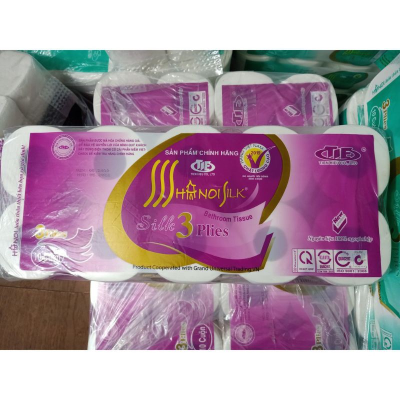 Giấy vệ sinh Hà Nội 10 cuộn  3 lớp