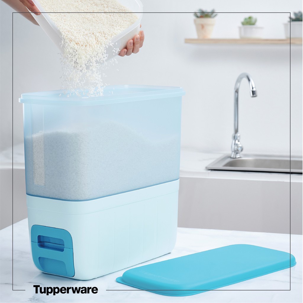 Thùng đựng gạo Tupperware Rice Smart 10kg - Bảo hành trọn đời - Nhựa nguyên sinh an toàn sức khoẻ