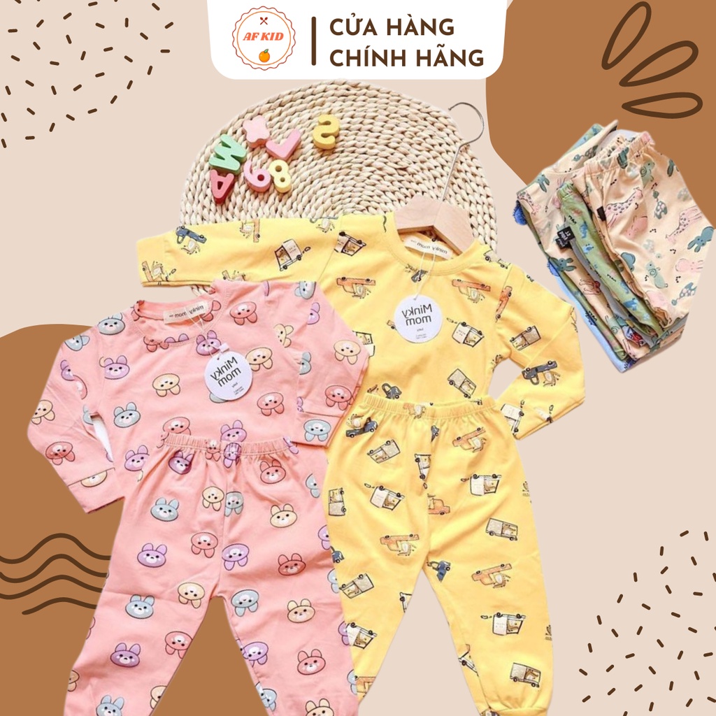 Bộ Thu Đông Dài Tay Cho Bé 💖 Bộ Minky Mom Dài Tay Thu Đông ANIMAL Cho Bé Trai Bé Gái Với Họa Tiết Siêu Dễ Thương