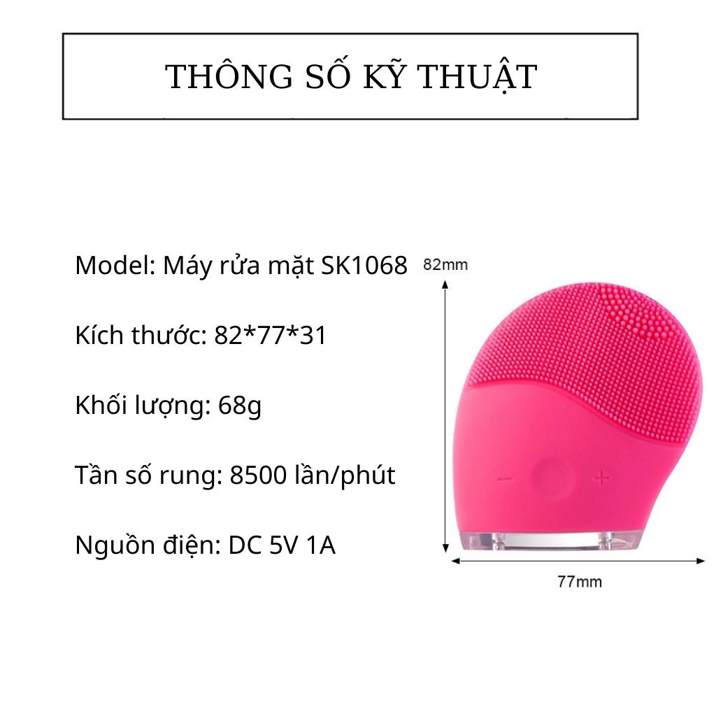 Máy rửa mặt mini cầm tay SK1068 cao cấp, máy rửa mặt massage chống nước, bảo hành 1 đổi 1 Dinh Dinh