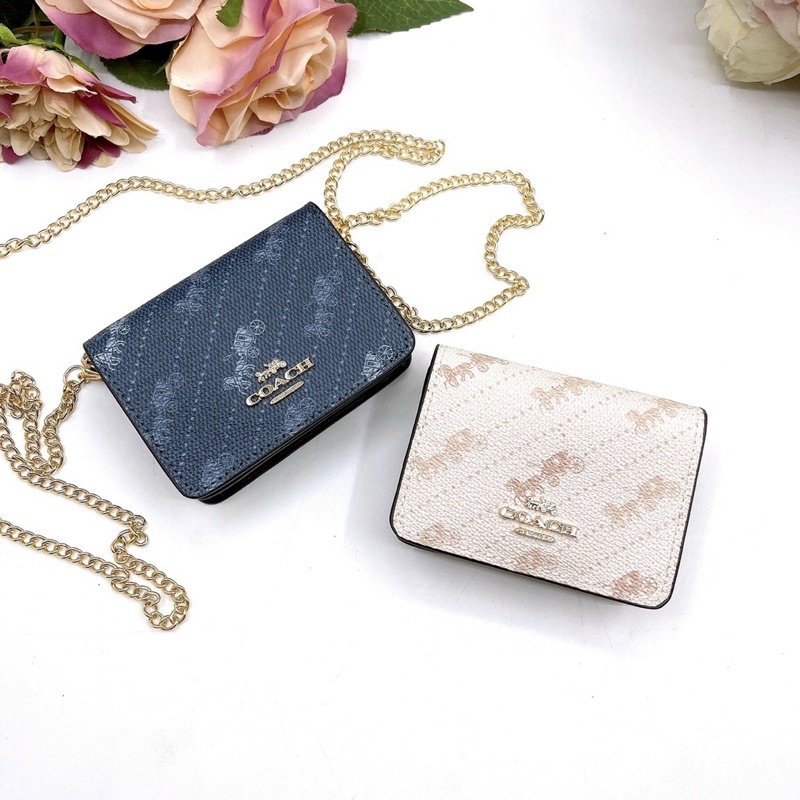 Ví Coach nhỏ xinh, gấp đôi xịn xò kèm dây đeo chéo full box