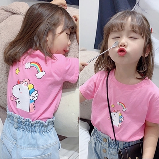 Children Korean top, baby girls short sleeve T - shirt MY-525