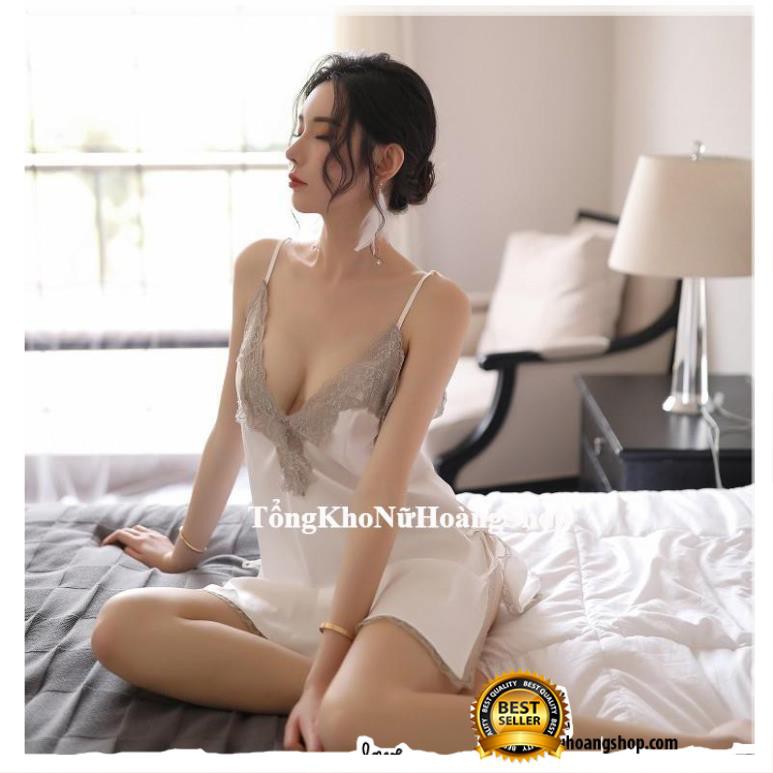 [Chuẩn Dáng - Vải Mềm Mịn]Váy ngủ lụa satin B1022 Quảng Châu cao cấp | BigBuy360 - bigbuy360.vn