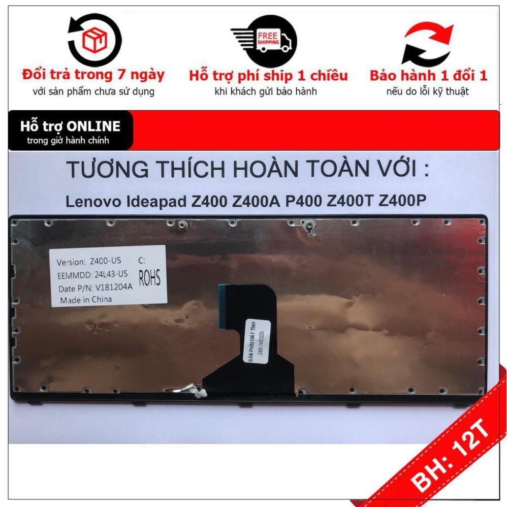 [BH12TH] Bàn Phím Laptop Lenovo Ideapad Z400 Z400A P400 Z400T Z400P Hàng Mới 100% Bảo Hành 12 Tháng Toàn Quốc