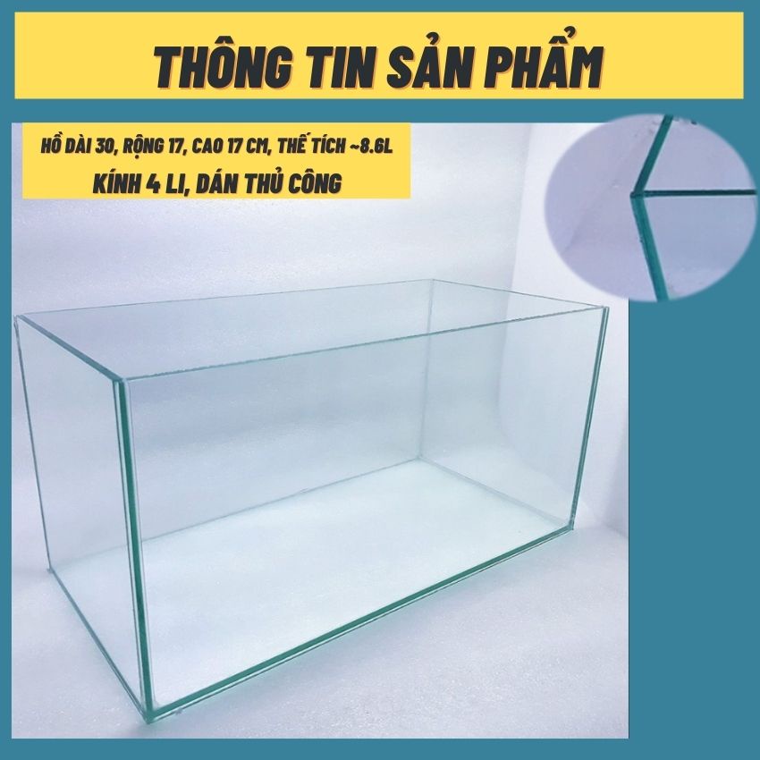 [Mã PET50 giảm 10% - tối đa 50K đơn 250K] Bể cá mini[ 30x17x17], hồ cá mini nuôi cá cảnh để bàn-Tặng Phụ kiện trang trí