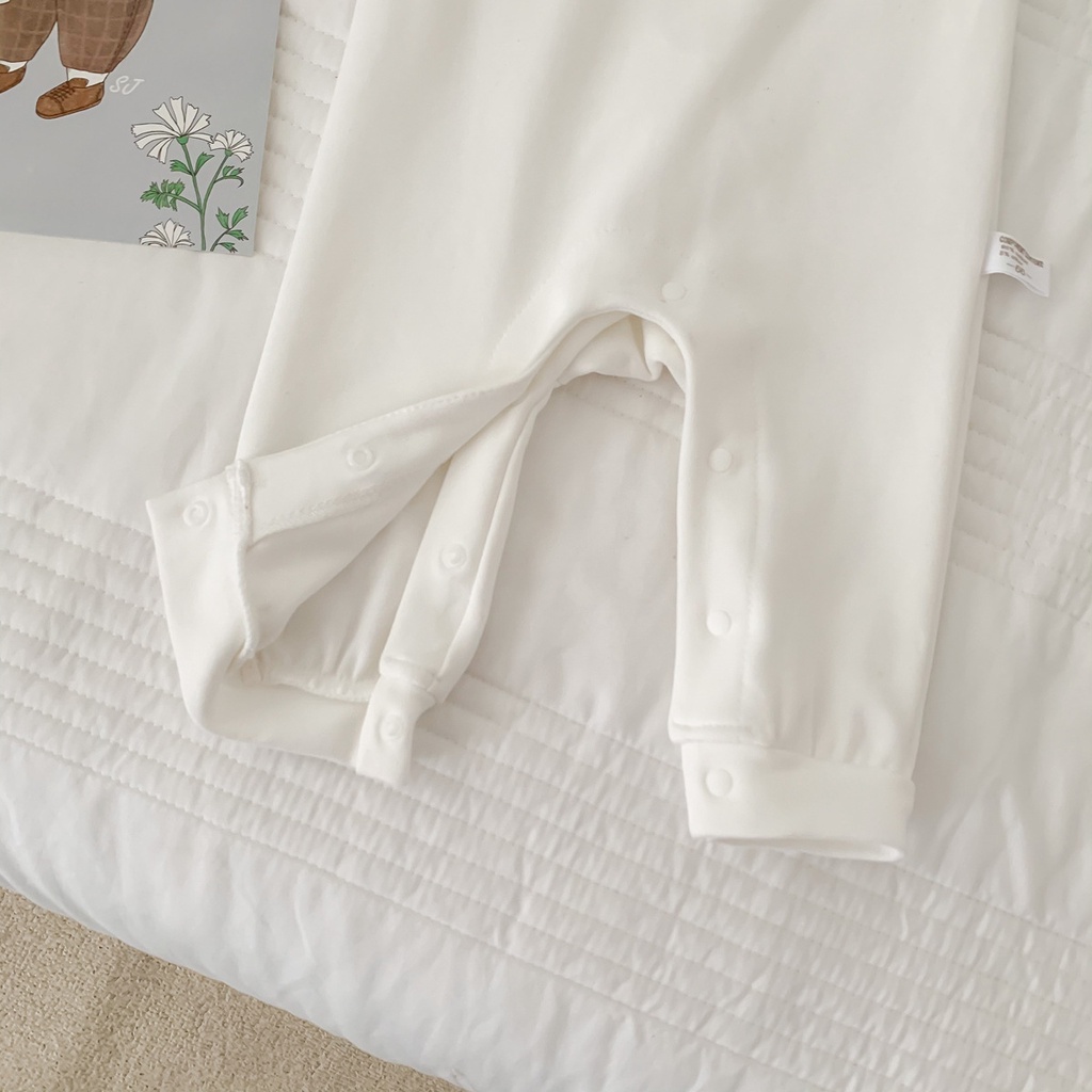 Áo liền quần tay dài in hình mặt cười đáng yêu cho bé sơ sinh