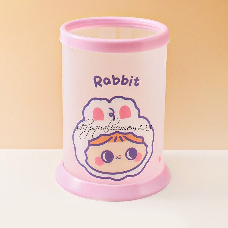 😽 Ống đựng bút hình tròn trong suốt chống thấm nước họa tiết hoạt hình dễ thương DIY 😽