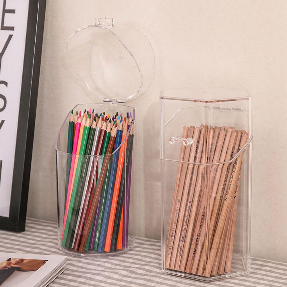 Hộp Đựng Bút Trong Suốt In Họa Tiết Hình Học Tiện Dụng Cho Học Sinh / Văn Phòng Ốp